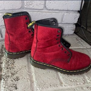 Vintage Red Velvet Doc Martens